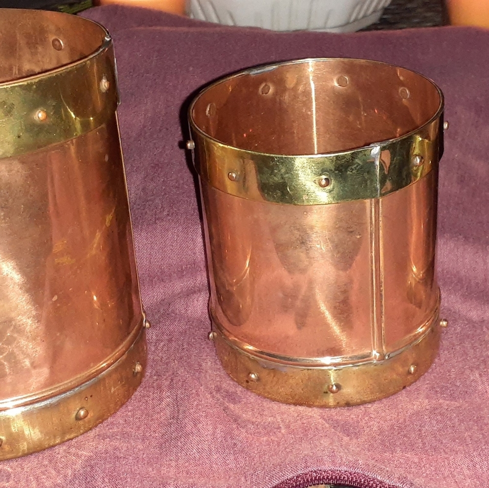 Antique Copper & Brass Seer Nesting Rice Measures
